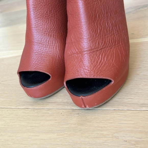 Balenciaga Brown Leather Slingback Platform Heels - Picture 7 of 14